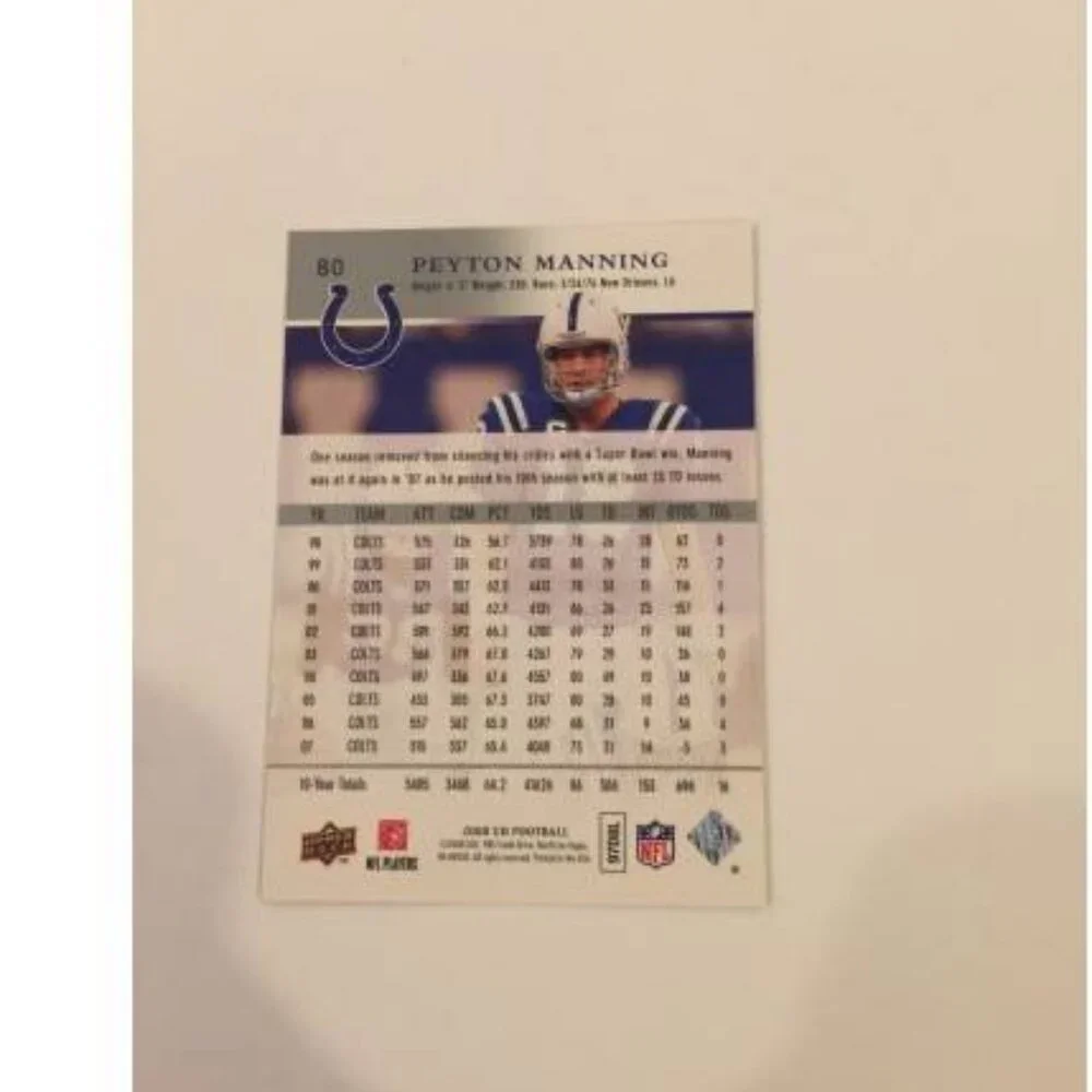 2008 UPPER DECK PEYTON MANNING COLTS #80 (051)